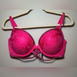 Victoria’s Secret Very Sexy push-up bra bright  pink sparkles 💖 lace strappy 38D